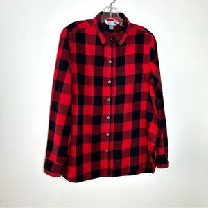 Old Navy Buffalo Plaid Flannel Button Down Cotton Shirt Large